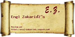 Engl Zakariás névjegykártya